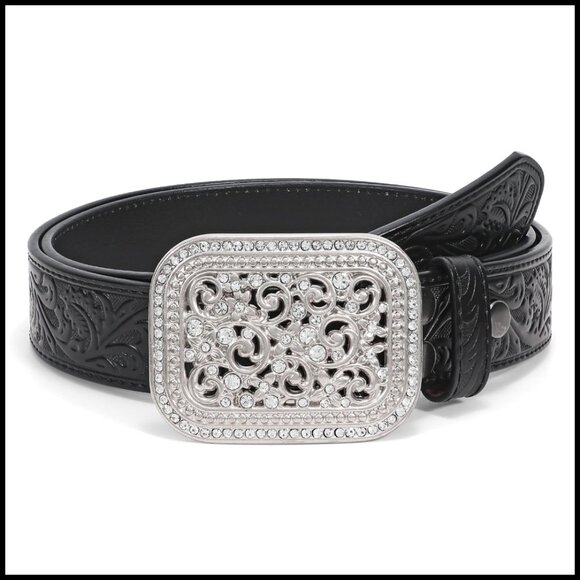 Western Style Belt Genuine Leather Silver Buckle Unisex Vintage Country Fashion main image 7